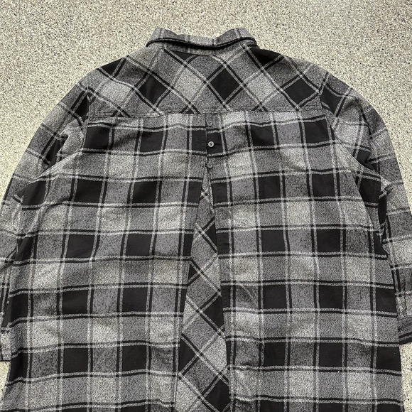 Duluth Folklore Flannel Duster Womens 3X Plus Long Shirt Jacket Shacket Black - Picture 7 of 7